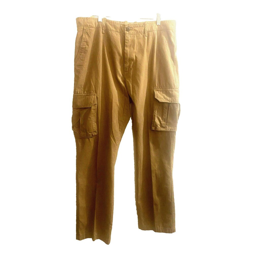 Old Navy Broken In Cargo Pants Men Tag 38x34 - Actual 38x33 Brown Cotton Utility